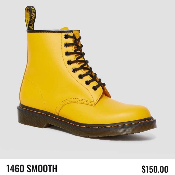 Dr. Martens Shoes - Dr. Martens Sunshine Yellow Boots 1460- Worn Once
